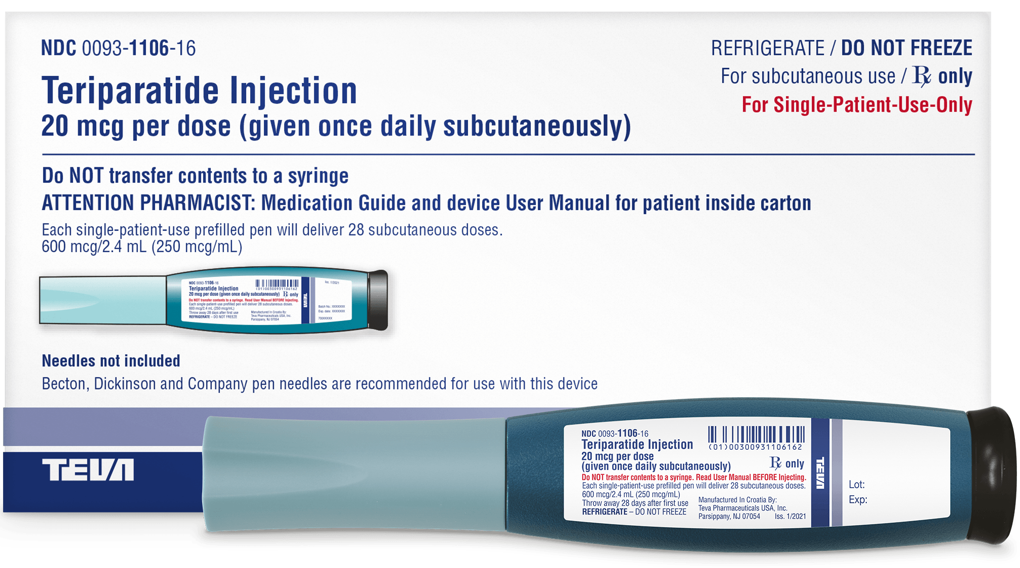 ePharm/alert Teva Introduces a Generic of Forteo® (teriparatide